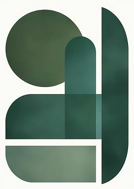Abstract Green Shapes