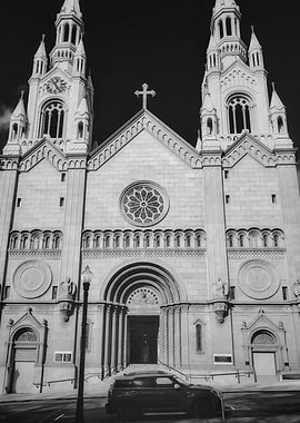 Church Facade with Cross