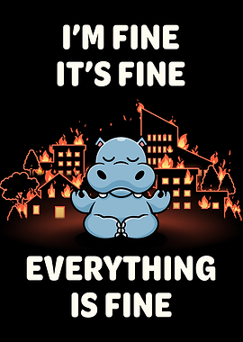 Everything Is Fine Hippo in Burning City