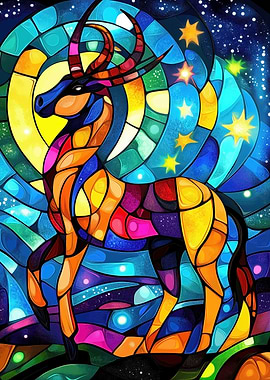 Stained Glass Deer