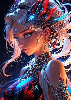 Cyberpunk Warrior Princess Portrait