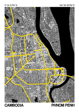 Phnom Penh City Street Map