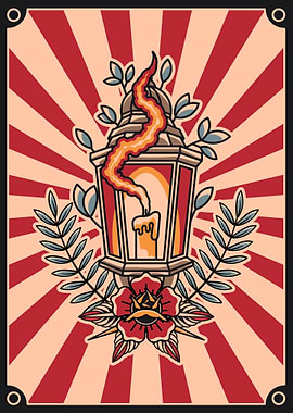 Vintage lantern & candle art