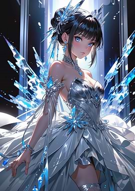 Anime Girl in Crystal Dress