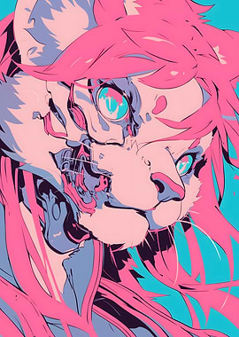 Cybernetic Cat Portrait