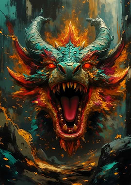 Fiery Dragon Portrait