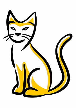 Yellow Cat Illustration