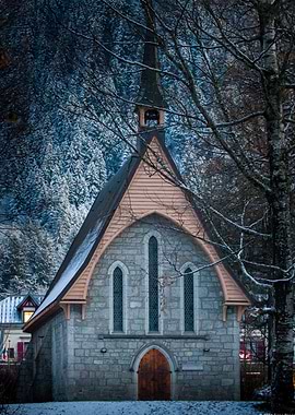 Stone Chapel in Winter