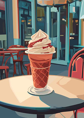 Ice Cream Cone on Table