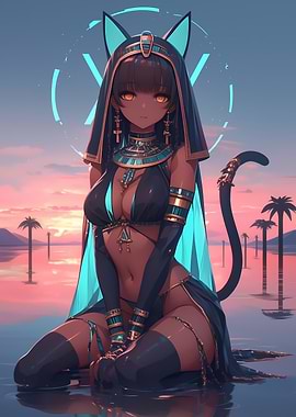 Egyptian Cat Girl Anime Girl