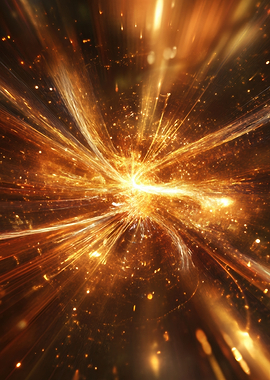 Golden Explosion Abstract Art