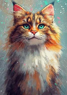 Green-Eyed Cat Portrait