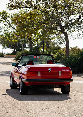 Red BMW E30 325i Convertible