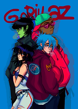 Gorillaz Band Illustration