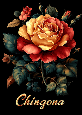 Golden Rose with Spanish Text