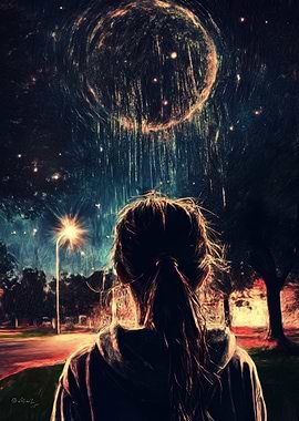 Girl Gazing at the Stars