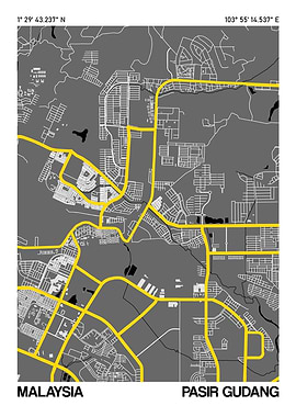 Pasir Gudang City Street Map