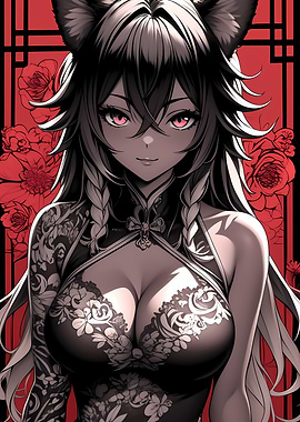 Anime Girl in Cheongsam