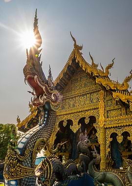 Blue Temple Naga Statue