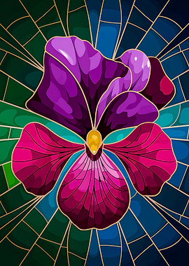 Stained Glass Pansy