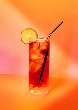 Red Cocktail with Lime