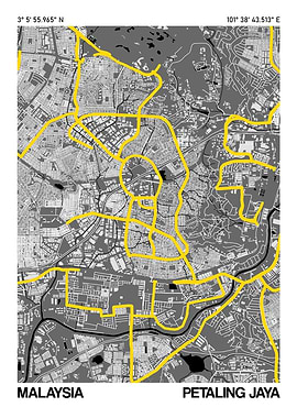 Petaling Jaya City Street Map
