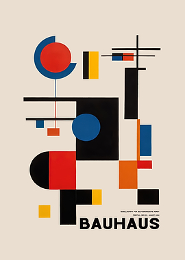 Bauhaus Geometric Poster