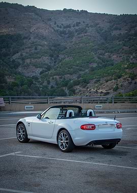 White Mazda MX-5 Convertible