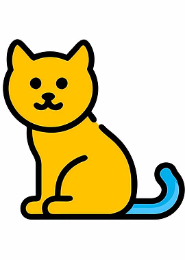 Cute Yellow Cat Illustration