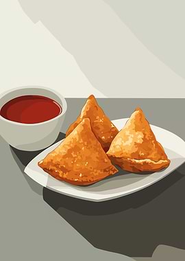 Samosa with Dipping Sauce