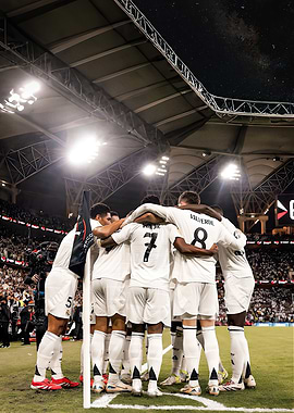 real madrid Soccer Team Huddle