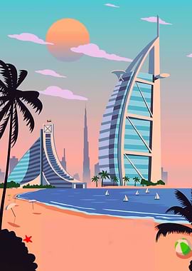 Dubai Skyline Beach