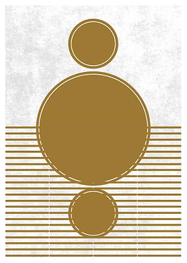 Gold Circles Abstract Art