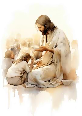 Jesus Feeding Children
