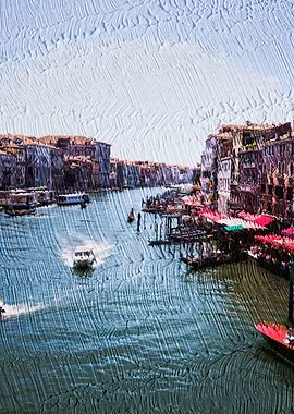 Venice Canal Painting Italia
