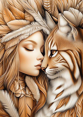 Woman and Lynx