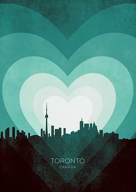 Paris France Skyline Hearts Teal