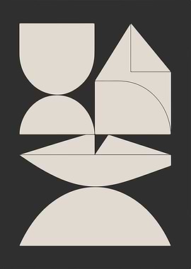 Minimalist Geometric Shapes on Black
