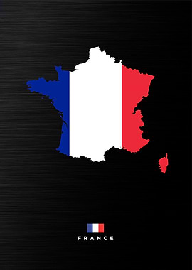France Map with Flag