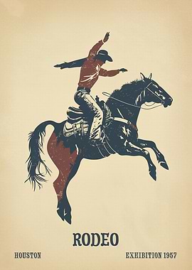 Vintage Rodeo Bucking Bronco