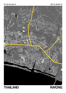 Rayong City Street Map