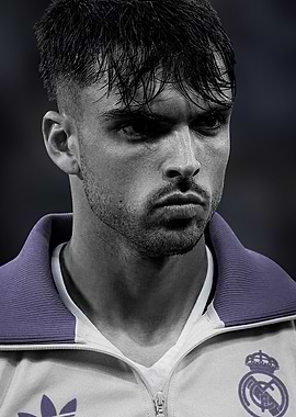 Raúl Asencio Soccer Player Portrait