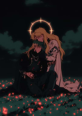 Anime Couple in Moonlight