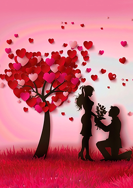 Love Tree Silhouette
