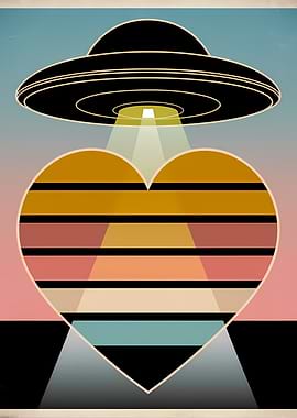 UFO Valentine Vintage Heart