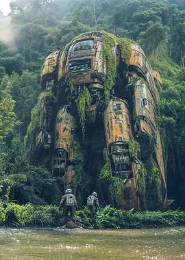 Giant Robot in Jungle