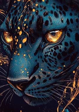 Blue & Gold Leopard