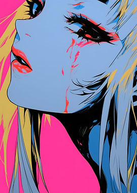 Anime Girl with Blood Tears