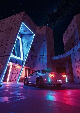 Neon Night Car