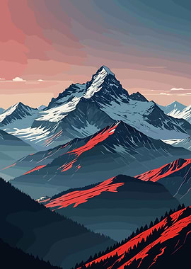Mountain Peak Sunset